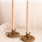 Antique Art Nouveau Heavy Metal Chamber Stick Candle Holder with Floral and Face Designs