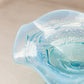 Antique Blue Opalescent Glass Pearls and Scales Footed Ruffled Compote