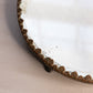 Antique Circular Plateau Mirror Tray with Silver and Copper Tone Accents
