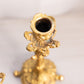 Antique Gilded Gold Tone Candlestick with Floral Designs