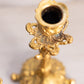 Antique Gilded Gold Tone Candlestick with Floral Designs