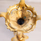 Antique Gilded Gold Tone Candlestick with Floral Designs