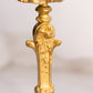 Antique Gilded Gold Tone Candlestick with Floral Designs