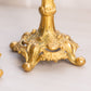 Antique Gilded Gold Tone Candlestick with Floral Designs