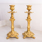 Antique Gilded Gold Tone Candlestick with Floral Designs