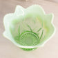 Antique Green Opalescent Bowl with Fancy Designs