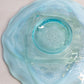 Antique Jefferson Glass Blue Opalescent Wishbone and Drapery Plate