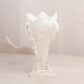 Antique Jefferson Glass Clear White Opalescent Aurora Borealis Vase