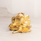 Antique Metal Gilt Gold Tone Rose Flower Inkwell with Insert