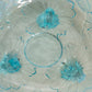 Antique Northwood Blue Opalescent Wild Rose 3-Toed Dish