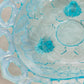 Antique Northwood Blue Opalescent Wild Rose 3-Toed Dish