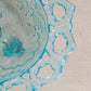 Antique Northwood Blue Opalescent Wild Rose 3-Toed Dish