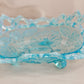 Antique Northwood Blue Opalescent Wild Rose 3-Toed Dish