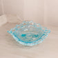 Antique Northwood Blue Opalescent Wild Rose 3-Toed Dish