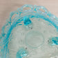 Antique Northwood Blue Opalescent Wild Rose 3-Toed Dish