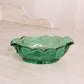 Vintage Small Oval Green Dish with Floral Designs