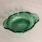 Vintage Small Oval Green Dish with Floral Designs