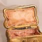 Antique Rectangular Gold Tone Hinged Lidded Box with Floral Designs