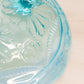 Antique Ruffles and Rings Blue Opalescent 3-Toed Bowl