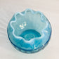 Antique Blue Opalescent Bowl with Ruffle Edge