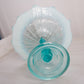 Antique Blue Opalescent Northwood Glass Compote with Dolphin Stem