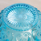 Antique Northwood Blue Opalescent Glass "Cashews" Rose Bowl with Beaded Edge