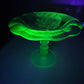 Vintage Paden City Peacock and Wild Rose Uranium Glass Compote