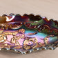 Vintage Fenton Small Oval Carnival Glass Dish with Floral Designs