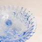 Vintage LE Smith Medium Light Blue Glass Floral 3-Toed Bowl