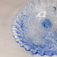 Vintage LE Smith Medium Light Blue Glass Floral 3-Toed Bowl