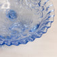 Vintage LE Smith Medium Light Blue Glass Floral 3-Toed Bowl