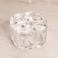 Medium Square Clear Crystal Lidded Dish with Rounded Edges