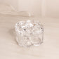 Medium Square Clear Crystal Lidded Dish with Rounded Edges