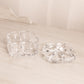 Medium Square Clear Crystal Lidded Dish with Rounded Edges