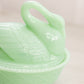 Rosso Reproduction Green Jadeite Glass Swan Lidded Dish