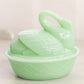 Rosso Reproduction Green Jadeite Glass Swan Lidded Dish