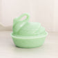 Rosso Reproduction Green Jadeite Glass Swan Lidded Dish