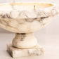Vintage Medium Alabaster Stone Bird Bath Compote (Missing Birds)