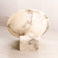 Vintage Medium Alabaster Stone Bird Bath Compote (Missing Birds)