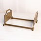 Vintage Brass Bronze Extendable Book Rack with Leaf and Berry Designs