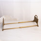 Vintage Brass Bronze Extendable Book Rack with Leaf and Berry Designs