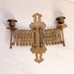 Vintage Brass Extendable Accordion Double Candleholder Wall Sconce