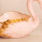 Vintage Cambridge Glass Tuscan Pink Milk Glass Swan Dish Set with Gold Details