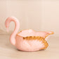 Vintage Cambridge Glass Tuscan Pink Milk Glass Swan Dish Set with Gold Details
