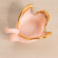 Vintage Cambridge Glass Tuscan Pink Milk Glass Swan Dish Set with Gold Details