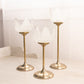 Vintage Clear Satin Tulip Candleholders with Brass Base (Set of 3)