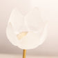 Vintage Clear Satin Tulip Candleholders with Brass Base (Set of 3)