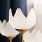 Vintage Clear Satin Tulip Candleholders with Brass Base (Set of 3)