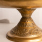 Vintage Extra Large Brass Compote with Floral Designs in Center and on Base