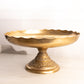 Vintage Extra Large Brass Compote with Floral Designs in Center and on Base